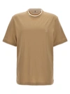 BRUNELLO CUCINELLI DOUBLE LAYER T-SHIRT BEIGE