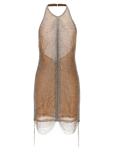 Retroféte Irina Halter Dress In Silver