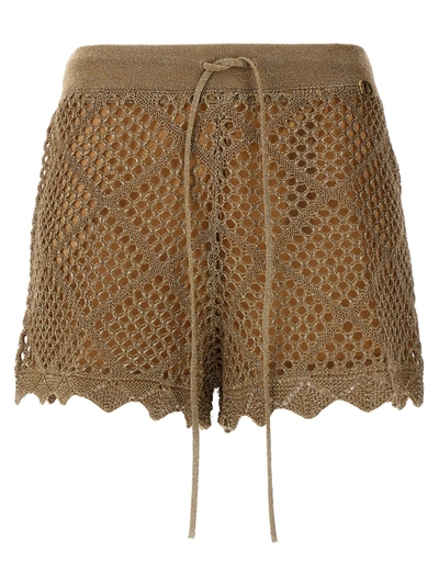Twinset Knitted Shorts In Gold