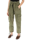 Polo Ralph Lauren Green Cargo Tapered Pants With Drawstring In Lyocell Blend Woman