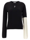 JW ANDERSON REMOVABLE SLEEVE SWEATER SWEATER, CARDIGANS WHITE/BLACK