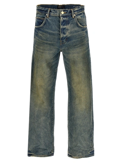 Purple Men's Relaxed Vintage Dirty Jeans In Blue