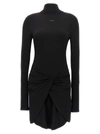 Off-white Twist-detail Long-sleeve Minidress