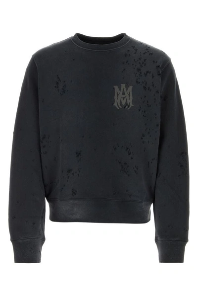 Amiri Distressed-effect Cotton Sweatshirt In Black
