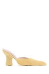 BURBERRY BURBERRY WOMAN PASTEL YELLOW CALFHAIR BUCK MULES