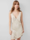 French Connection Ennis Eco Satin Slip Mini Dress Silver Lining In Silver