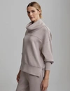 Varley Priya Longline Cowl Neck Sweatshirt In Brown