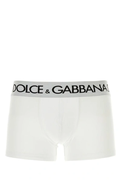 Dolce & Gabbana Man White Stretch Cotton Boxer
