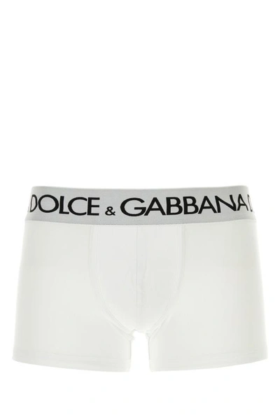 DOLCE & GABBANA DOLCE & GABBANA MAN WHITE STRETCH COTTON BOXER