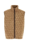 Fendi Teddy Vest Gilet Beige In Multicolor