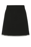 Miu Miu Woman Black Viscose Mini Skirt In Black