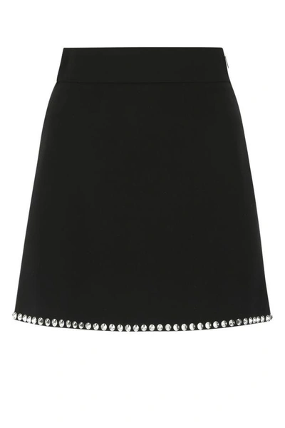 Miu Miu Woman Black Viscose Mini Skirt