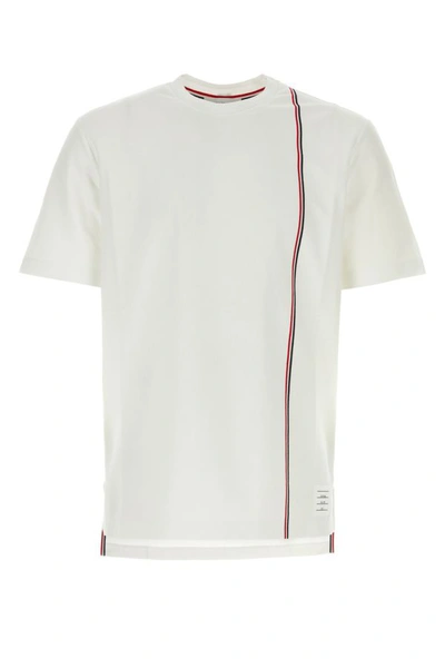 THOM BROWNE THOM BROWNE MAN WHITE COTTON T-SHIRT