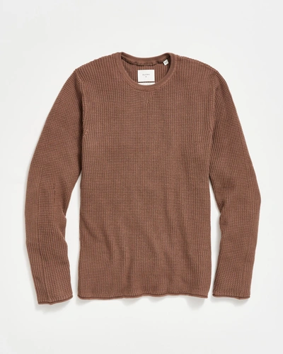 Billy Reid Mini Waffle Crew In Brown