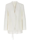 Brunello Cucinelli Single-breasted Organza Insert Blazer Blazer And Suits In White