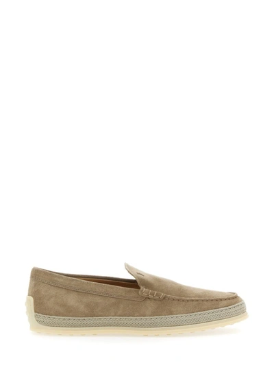 Tod's Leather Slip-on Loafer In Dove