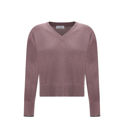 Brunello Cucinelli Cashmere Jumper In Pink