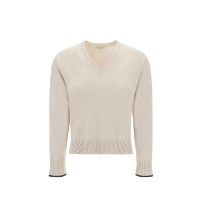 Brunello Cucinelli Cashmere Jumper In Beige