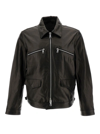 Giorgio Brato Zip-up Leather Jacket In Black