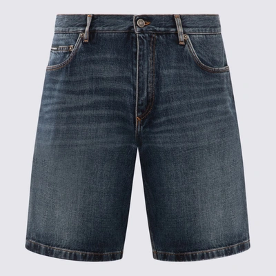 Dolce & Gabbana Dark Blue Cotton Denim Shorts In Variante Abbinata