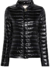Herno Sleek Hooded Puffer Jacket With Goose Down Insulation And Zip Closure In Black