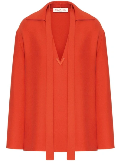 Valentino Silk Blouse In Orange