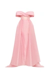 MILLA SOPHISTICATED OFF-THE-SHOULDER MISTY ROSE MAXI DRESS, GARDEN OF EDEN