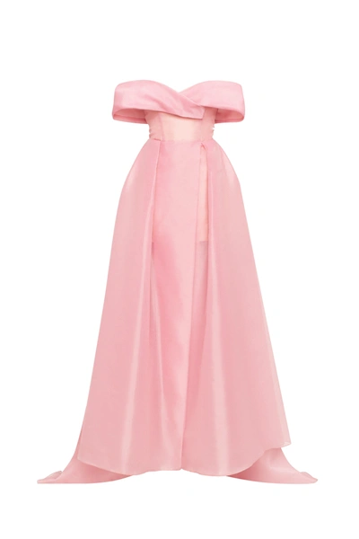 Milla Sophisticated Off-the-shoulder Misty Rose Maxi Dress, Garden Of Eden In Pink