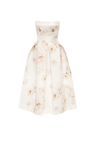 MILLA PINK PEONY CORSET MIDI DRESS, GARDEN OF EDEN