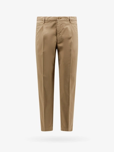 Incotex Tapared Fit Dark Blue Trousers In Brown