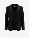 Off-white Wool Blazer Embroidered Detail Front Flap Pockets In Black