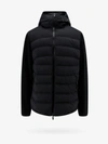 Moncler Blue Padded Zip-up Cardigan In Black
