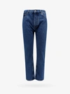 Palm Angels Monogram-embossed Straight-leg Jeans In Blue