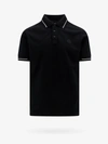Moncler Short-sleeved Polo With Embroidered Logo In Black