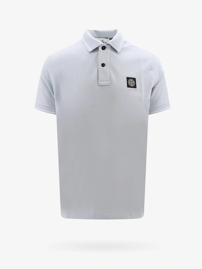 Stone Island Logo-patch Cotton Polo Shirt In Blue