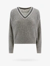 Brunello Cucinelli Linen Sweater In Grey