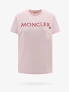 Moncler Logo-embroidered Cotton T-shirt In Pink