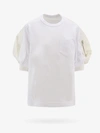 Sacai Puff-sleeves Cotton T-shirt In White