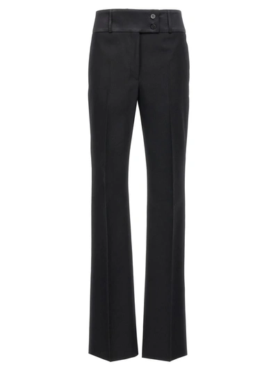 Ferragamo Belt Loop Belt Casual Pants In Black