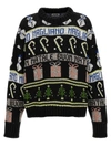 Magliano Festive Crew Neck Sweater With Graphic Motifs In Black