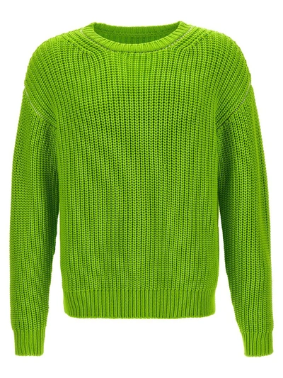 Mm6 Maison Margiela Knitted Neon Sweater In Verde