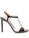 Tom Ford Angelina Leather Sandals 105mm In Brown
