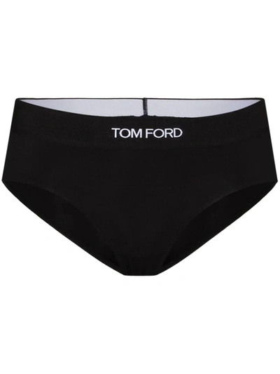 Tom Ford Mid-rise Briefs In Black
