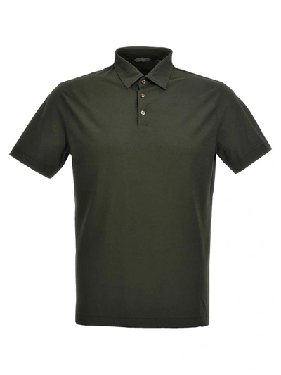 Zanone Ice Cotton Polo Shirt In Green