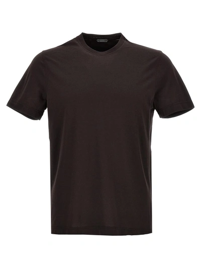 Zanone Ice Cotton T-shirt In Brown