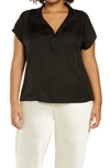 Vince Turtleneck Silk-blend Pullover In Black