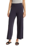 Eileen Fisher High Waist Wool Wide Leg Pants In Nocturne