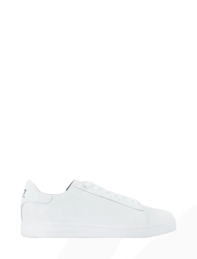 Ea7 Emporio Armani Logo Embossed Classic Cc Trainers In White