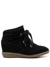 ISABEL MARANT ISABEL MARANT WEDGE-HEEL LACE-UP SNEAKERS