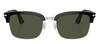Persol Womens Black Po3327s Rectangle-frame Acetate Sunglasses In Green